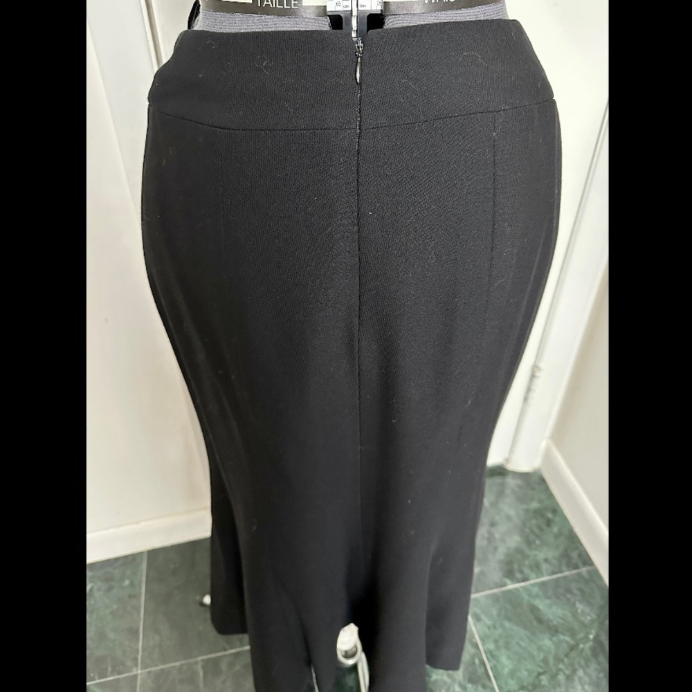 VINTAGE 1993 CHANEL BOUTIQUE BLACK WOOL CREPE SUIT JACKET LONG SKIRT 40 42 8 10 - Picture 8 of 10